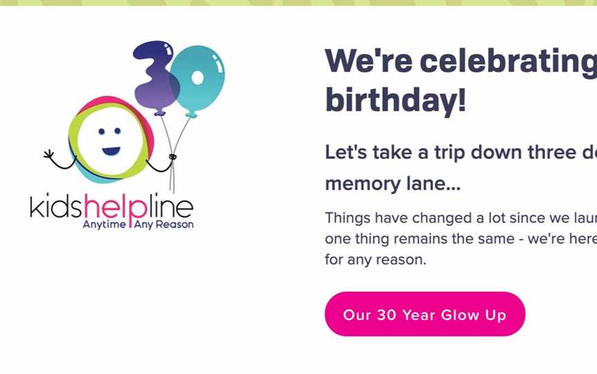 Kids Helpline celebrating 30 years!
